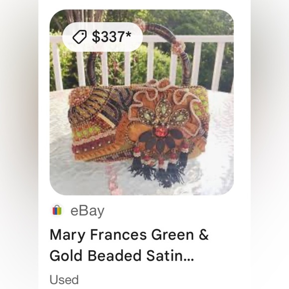 Vintage Mary Francis Metal Frame Embellished Multicolor Handbag - Picture 4 of 4